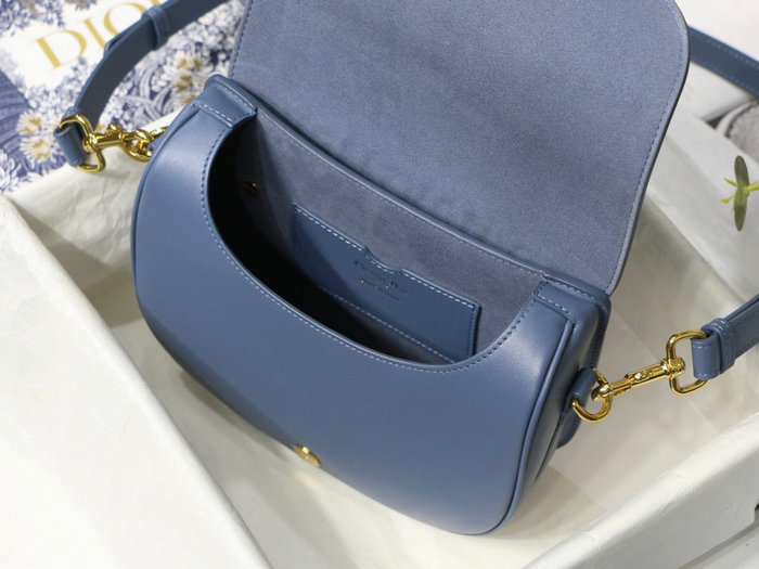 Medium Dior Box Calfskion Bobby Bag Blue M9319