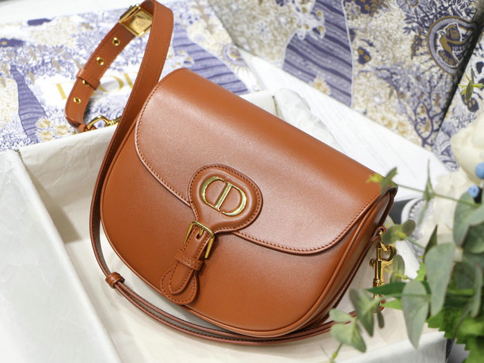 Medium Dior Box Calfskion Bobby Bag Dark Tan M9319