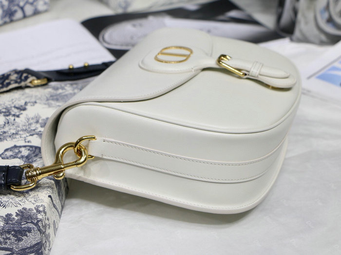 Medium Dior Box Calfskion Bobby Bag White M9319