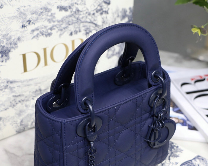 Mini Lady Dior Ultra-Matte Bag Blue D91702