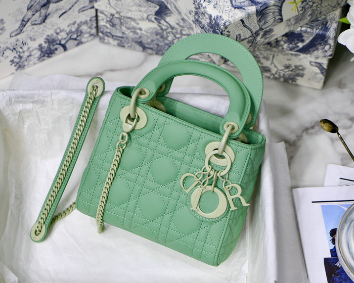 Mini Lady Dior Ultra-Matte Bag Green D91702