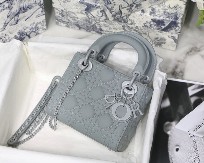 Mini Lady Dior Ultra-Matte Bag Grey D91702