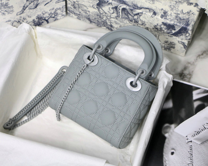 Mini Lady Dior Ultra-Matte Bag Grey D91702