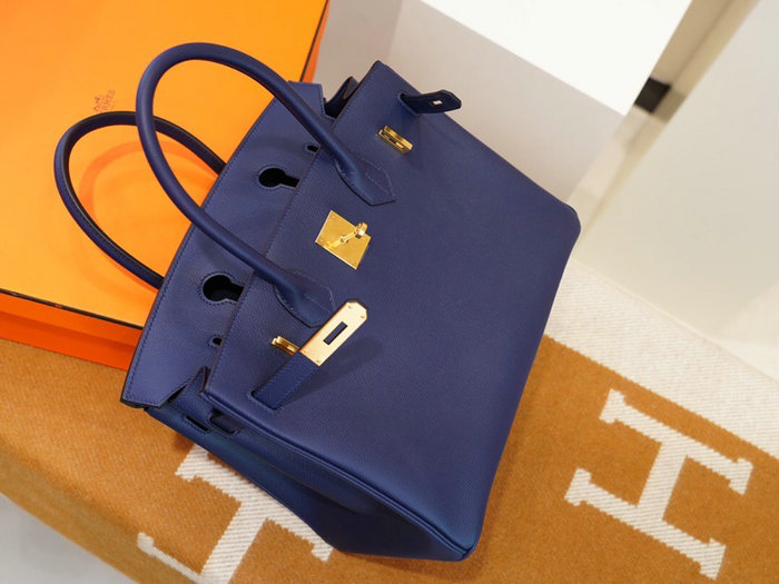 Hermes Epsom Leather Birkin Bag Blue HB253035