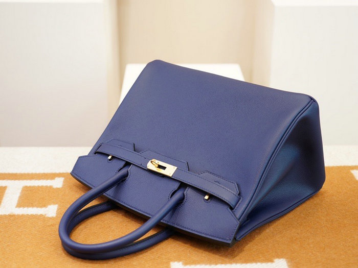 Hermes Epsom Leather Birkin Bag Blue HB253035