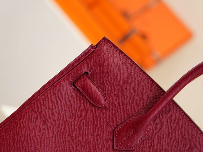 Hermes Epsom Leather Birkin Bag Burgundy HB253035