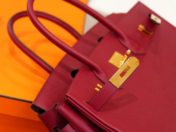 Hermes Epsom Leather Birkin Bag Burgundy HB253035