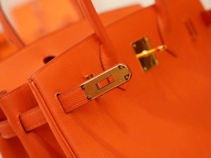 Hermes Epsom Leather Birkin Bag Orange HB253035