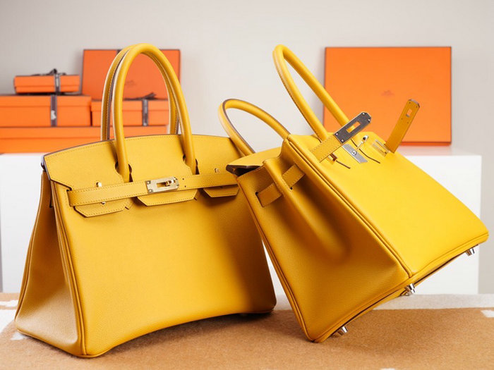 Hermes Epsom Leather Birkin Bag Yellow HB253035