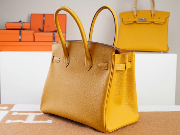 Hermes Epsom Leather Birkin Bag Yellow HB253035