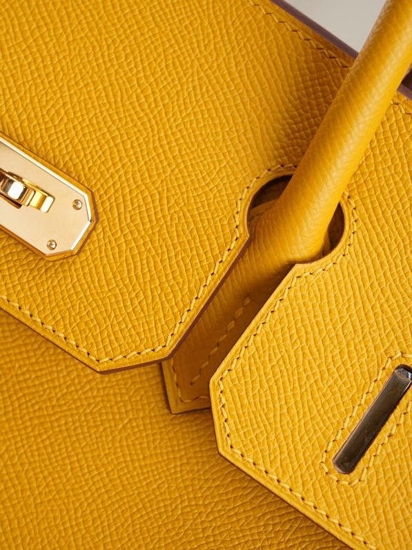 Hermes Epsom Leather Birkin Bag Yellow HB253035