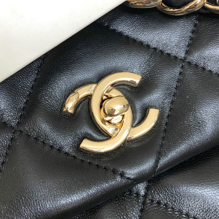 Chanel Lambskin Flap Bag Black AS2300