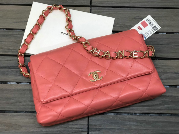 Chanel Lambskin Flap Bag Coral AS2300