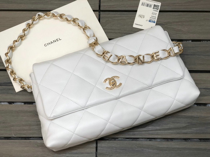 Chanel Lambskin Flap Bag White AS2300