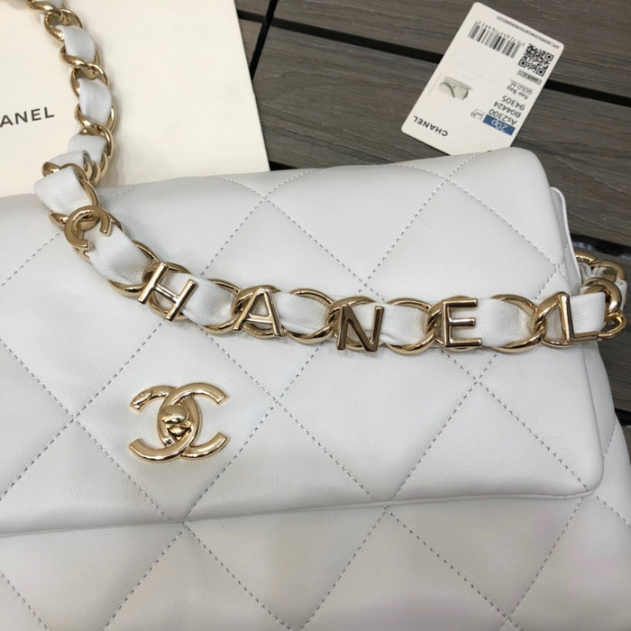 Chanel Lambskin Flap Bag White AS2300