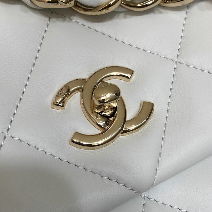 Chanel Lambskin Flap Bag White AS2300