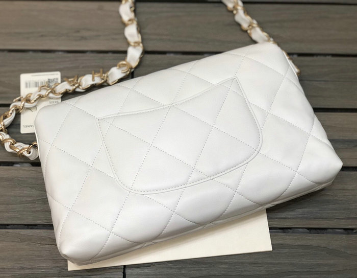 Chanel Lambskin Flap Bag White AS2300