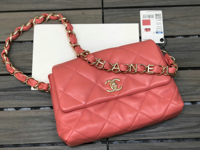 Chanel Lambskin Small Flap Bag Coral AS2299