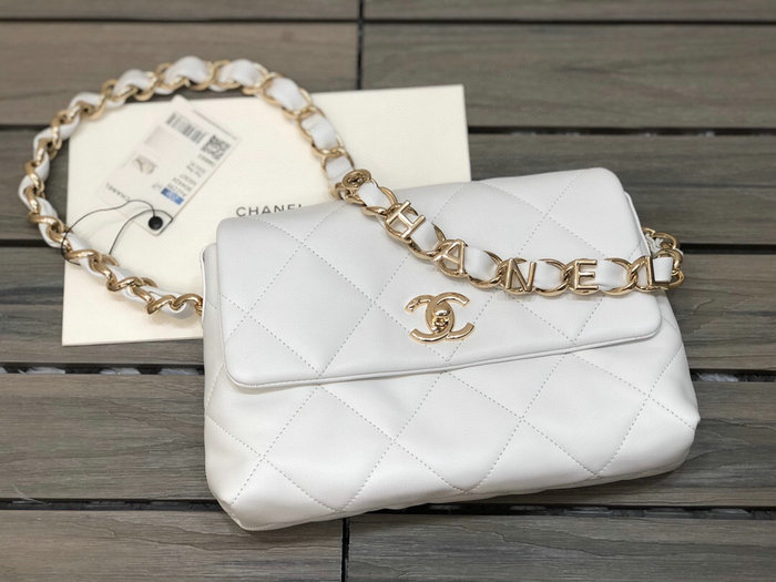 Chanel Lambskin Small Flap Bag White AS2299