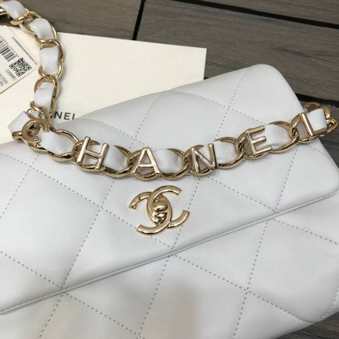 Chanel Lambskin Small Flap Bag White AS2299