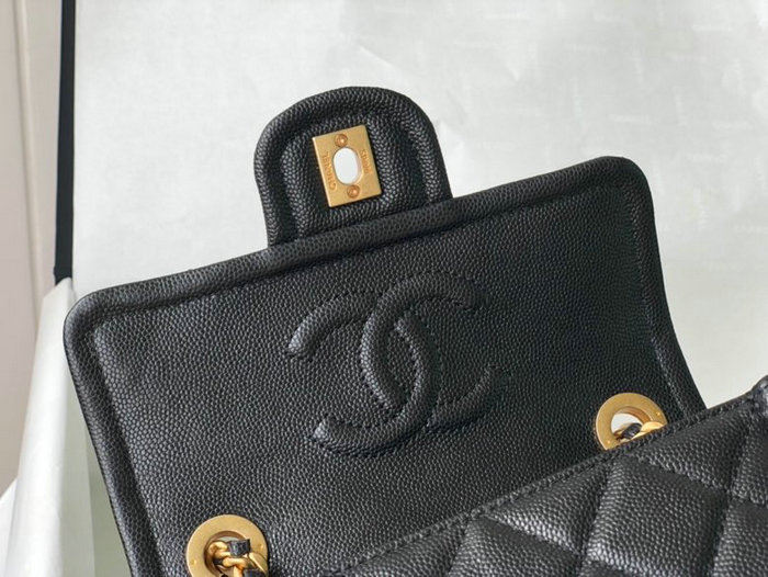 Chanel Grained Calfskin Flap Bag Black AS2356