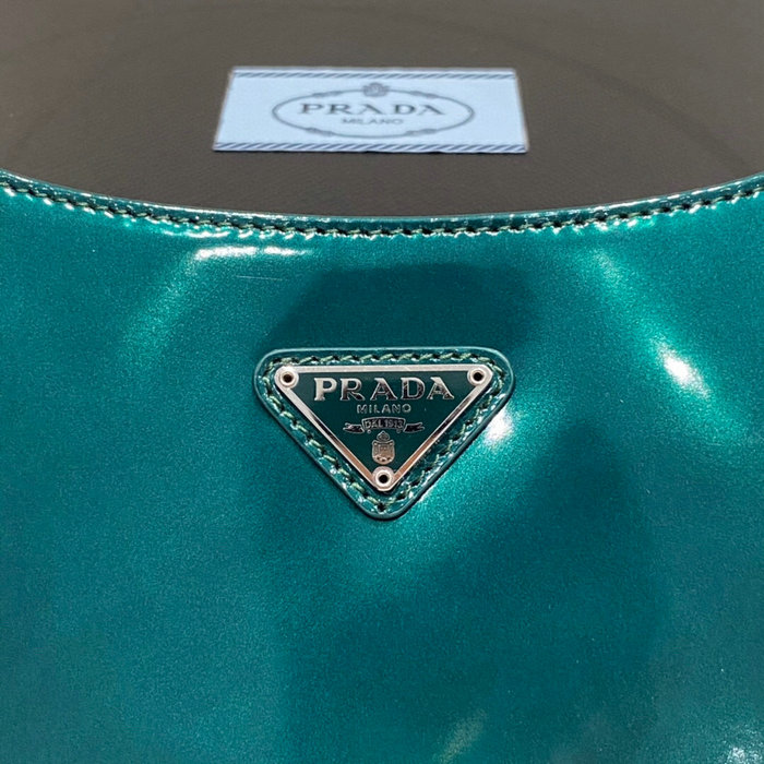 Prada Cleo Brushed Leather Shoulder Bag Green 1BC499