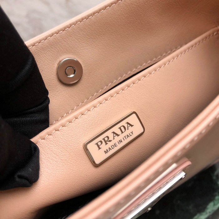 Prada Cleo Brushed Leather Shoulder Bag Nude 1BC499