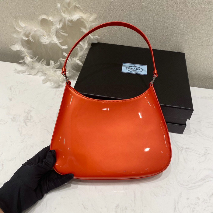 Prada Cleo Brushed Leather Shoulder Bag Orange 1BC499