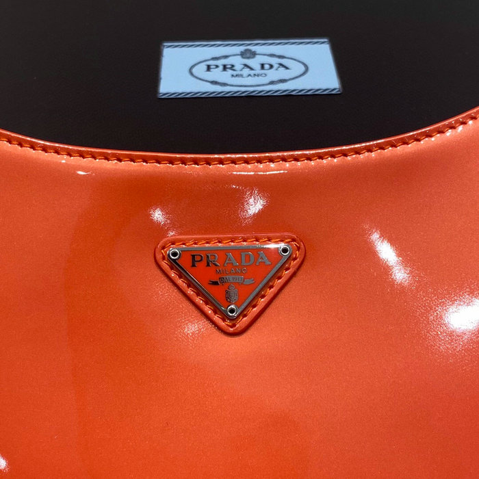 Prada Cleo Brushed Leather Shoulder Bag Orange 1BC499