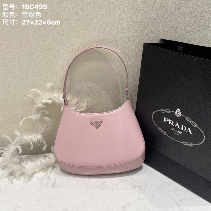 Prada Cleo Brushed Leather Shoulder Bag Pink 1BC499