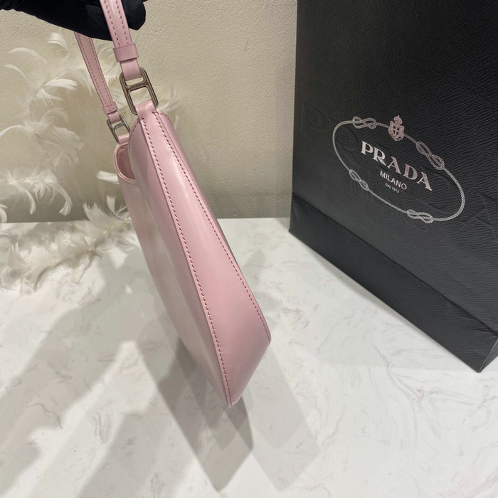 Prada Cleo Brushed Leather Shoulder Bag Pink 1BC499