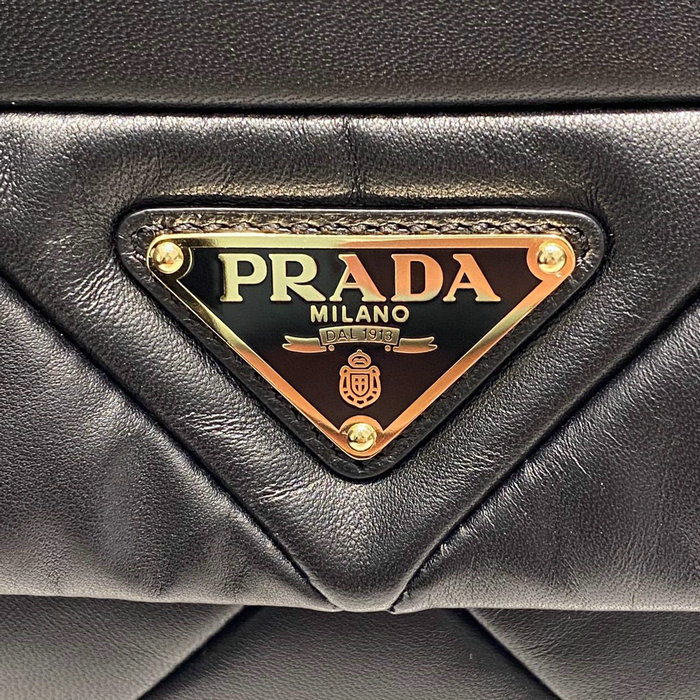 Prada System Nappa Leather Patchwork Bag Black 1BD291