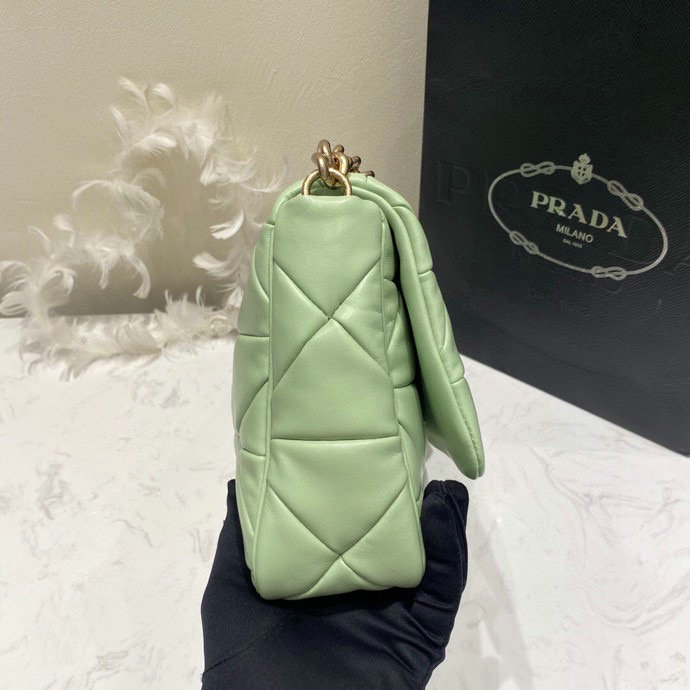 Prada System Nappa Leather Patchwork Bag Green 1BD291