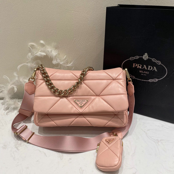 Prada System Nappa Leather Patchwork Bag Pink 1BD291