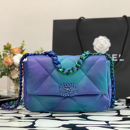 Chanel 19 Lambskin Flap Bag Blue AS1160