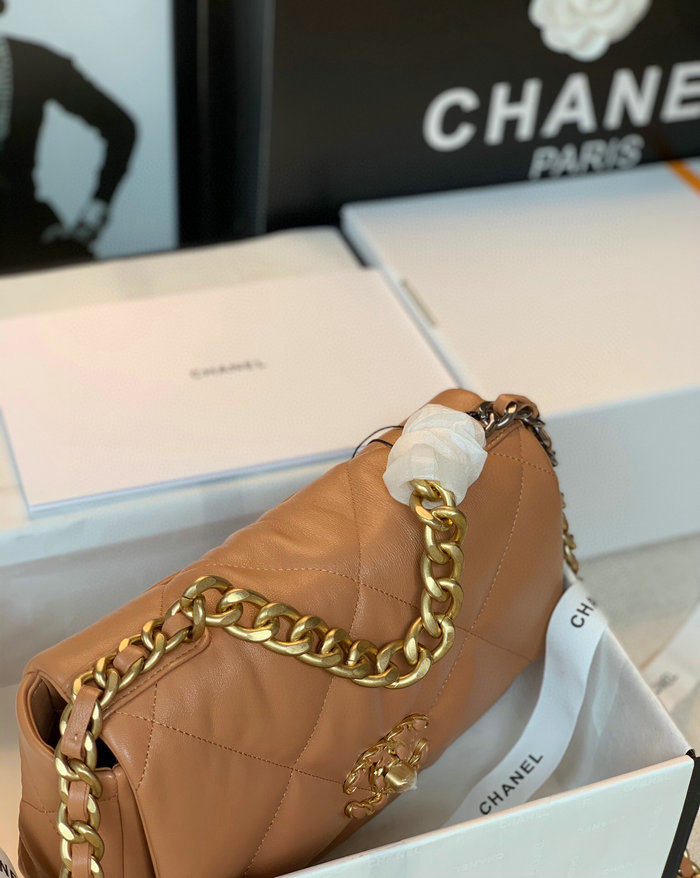 Chanel 19 Lambskin Flap Bag Camel AS1160