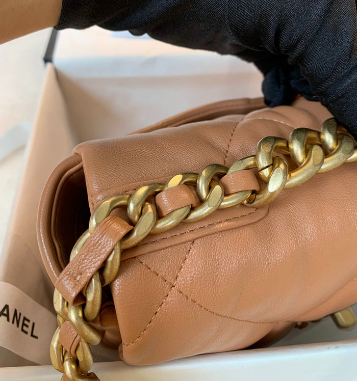 Chanel 19 Lambskin Flap Bag Camel AS1160