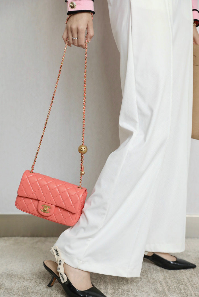 Chanel Lambskin Flap Bag Pink AS1787