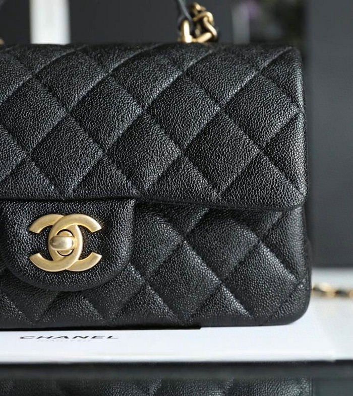 Chanel mini flap bag with top handle Black AS2431