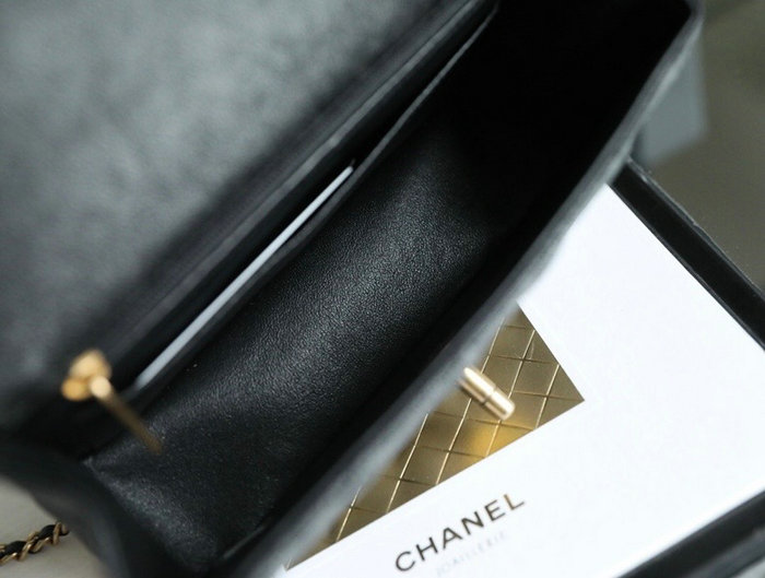 Chanel mini flap bag with top handle Black AS2431