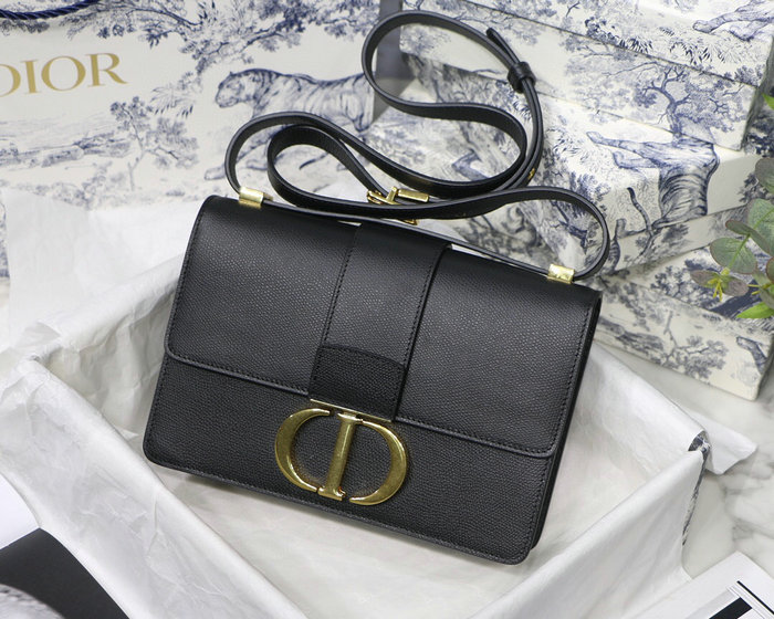 Dior 30 Montaigne Grained Calfskin Bag Black M9030