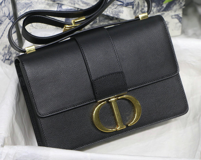 Dior 30 Montaigne Grained Calfskin Bag Black M9030