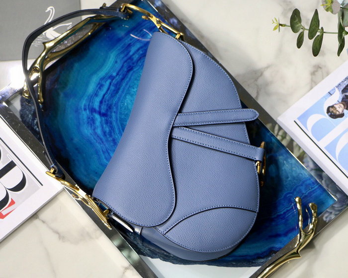 Dior Grained Calfskin Saddle Bag Blue M9001