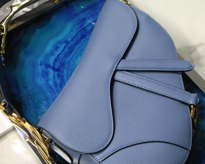 Dior Grained Calfskin Saddle Bag Blue M9001