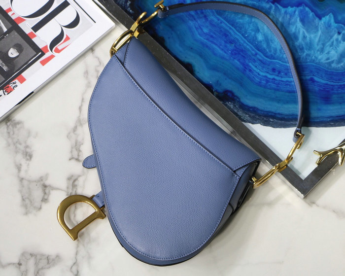 Dior Grained Calfskin Saddle Bag Blue M9001