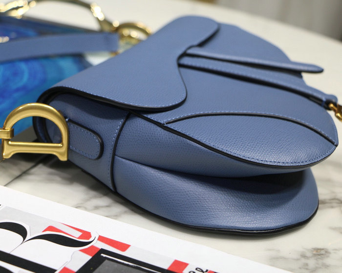 Dior Grained Calfskin Saddle Bag Blue M9001