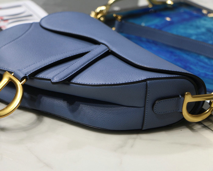 Dior Grained Calfskin Saddle Bag Blue M9001