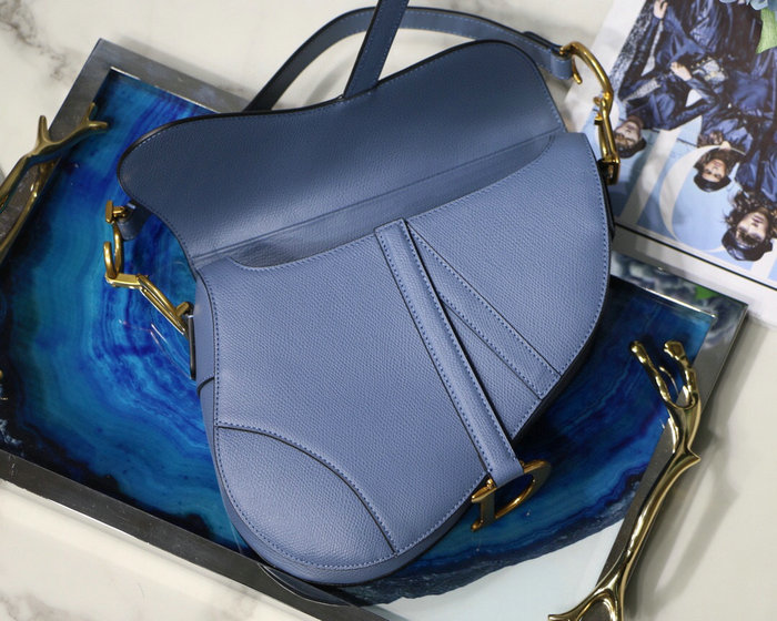 Dior Grained Calfskin Saddle Bag Blue M9001