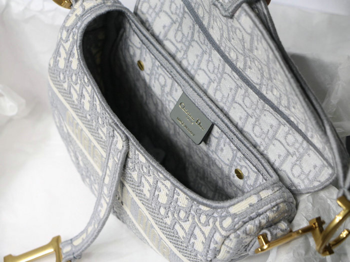 Dior Oblique Canvas Saddle Bag Grey M9001