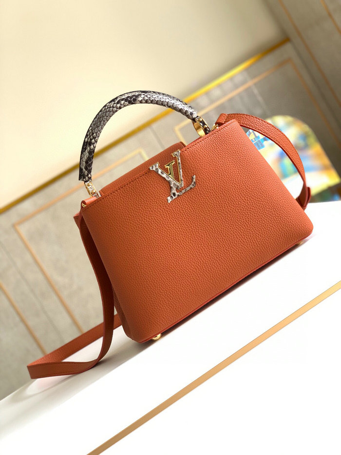 Louis Vuitton Taurillon Leather Capucines BB Orange M97980